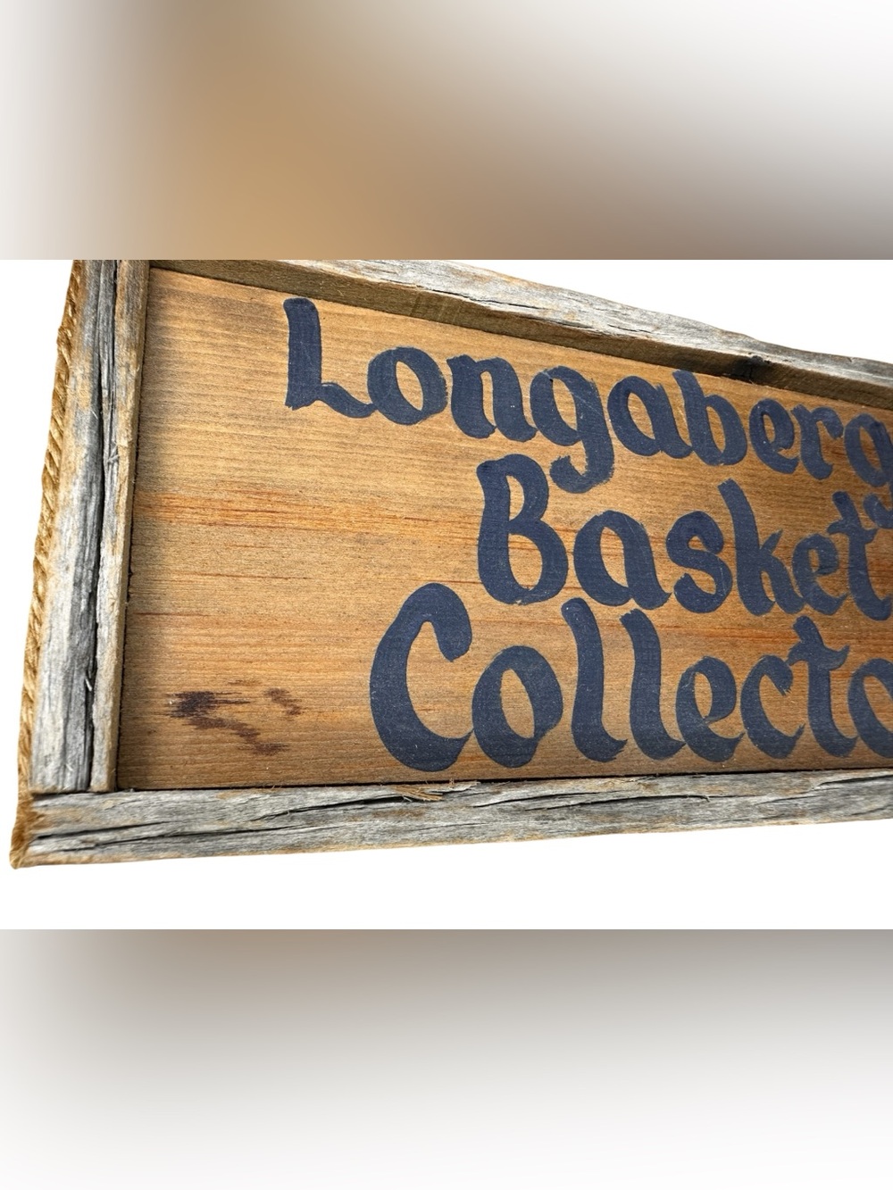 Longaberger Basket Collector Rustic Handmade Hanging Sign – EUC - Picture 2 of 5
